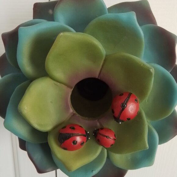 Succulent Resin Birdhouse - Picture 5 of 7